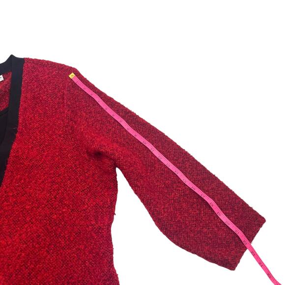Cathy Daniels Womens Vintage Red Holiday Knit 2 Piece Cardigan Set Plus Sz 2X - Picture 12 of 13